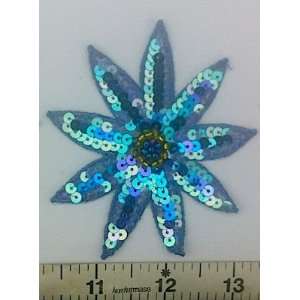  Light Blue Sequin Flower Applique Arts, Crafts & Sewing