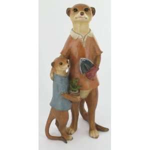  Meerkat Figurines (G41)  10 High Father & Son Meerkat 