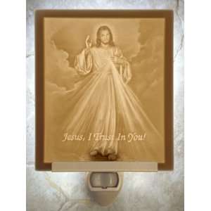 Divine Mercy Flat Porcelain Lithophane Nightlight