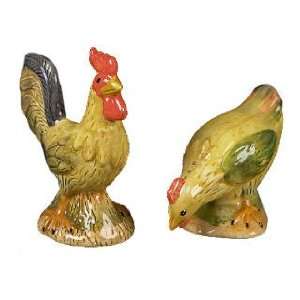  French Country ROOSTER chicken SALT AND PEPPER SHAKERS 