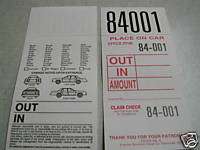 Valet Parking Tickets  Box of 1000  