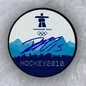 Autographed Dany Heatley Puck   2010 Vancouver Olympics   Autographed 