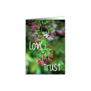  Love and Trust, Spring Blossoms photo, blank inside Card 