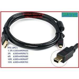  GOLD Series USB2.0 Certified Type A to Mini 5 pin for Digital Camera 