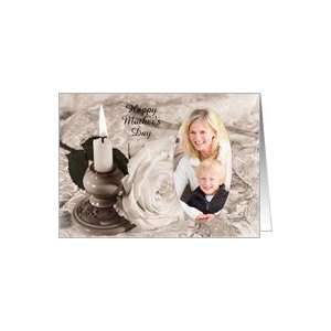  Candle and rose Mothers day photo card Card Health 