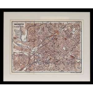 Vintage Reproduction Map of Manchester UK 