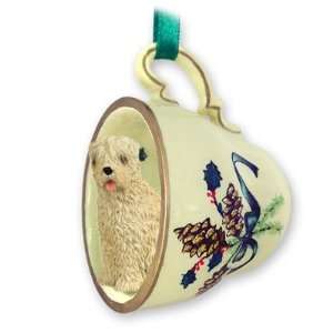   Soft Coated Wheaten Green Holiday Tea Cup Dog Ornament
