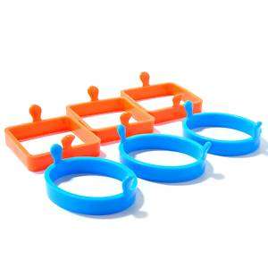 Chefs Toolbox Silicone Egg and Pancake Rings   Set of 6  