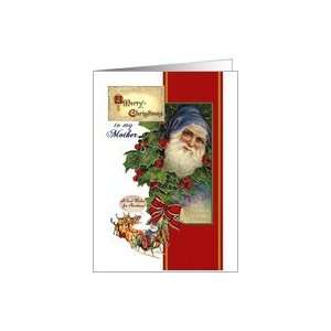  Christmas, for Mother, vintage Santa Card Health 