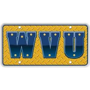   Series WVU Bold Blue Diamond Plate License Plate Automotive