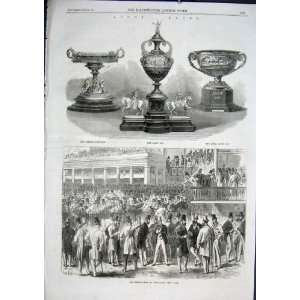  The Cup Ascot & Betting Ring Antique Print 1866