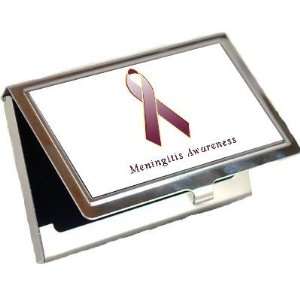  Meningitis Awareness Ribbon Business Card Holder Office 