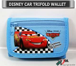 DISNEY MCQUEEN CAR Tri fold Wallet Brand new Purse Blue  