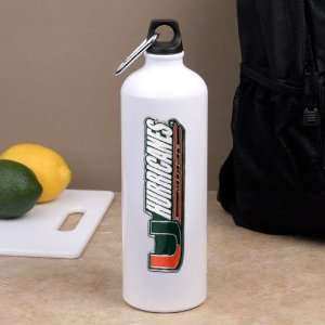  Miami Hurricanes White Aluminum Water Bottle Sports 