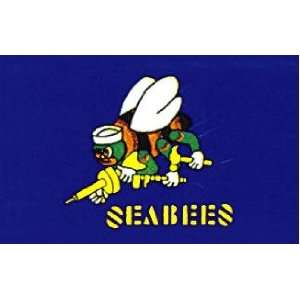   Feet SeaBees Poly   indoor Military Flag Made in US.