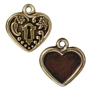  Brass Oxide Finish Lead Free Pewter Victorian Heart Frame 