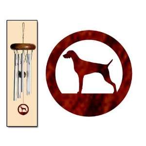  Weimaraner Wind Chimes X SMALL Silver Patio, Lawn 
