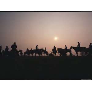  Silhouetted Horses and Riders at the Annual Chincoteague 