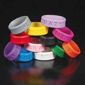  Rubber Cool Sayings Rings (48 pcs) Toys & Games