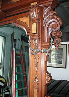 5882 Carved Rosewood Renaissance Revival Hall Piece  