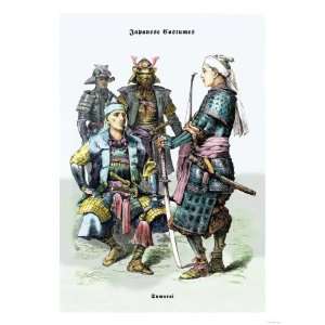  Japanese Costumes Samurai Giclee Poster Print, 18x24 