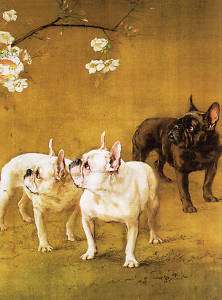 FRENCH BULLDOG GROUP OF THREE DOGS LITTLE DOG PRINT  