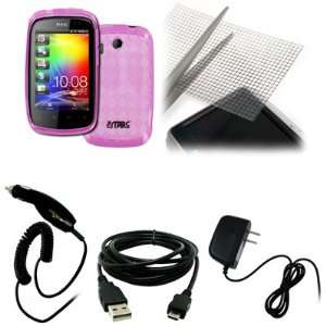  EMPIRE HTC Explorer Hot Pink Poly Skin Case Cover + Universal 