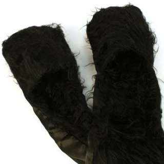 Winter Faux Fake Frizzy Animal Fur Scarf Trapper Ski Hat w Gloves 