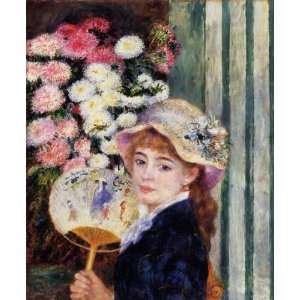   Girl with Fan Pierre Auguste Renoir Hand Painted Art