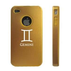   Gold D1039 Aluminum & Silicone Case Cover Horoscope Astrology Gemini
