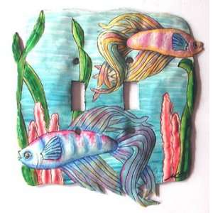 Siamese Fighting   Betta Fish Switchplate   Double   Decorative 