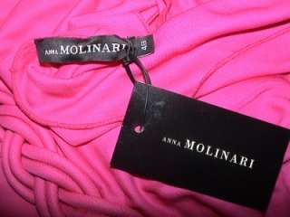 Anna Molinari hot pink drape back dress 48 12 NWT $1075  