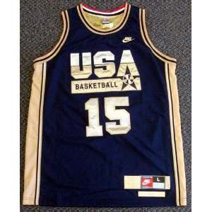 Magic Johnson Autographed Uniform   Nike Blue Team USA Dream Team PSA 