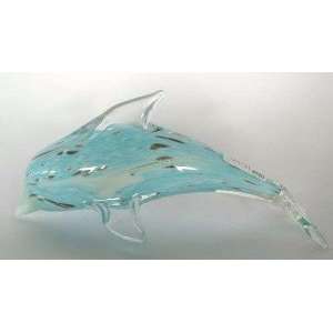  Art Glass Fish Light Blue Dolphin Figurine
