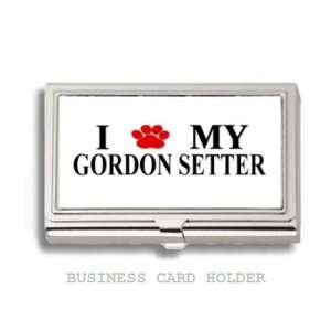 Gordon Setter Love My Dog Paw Business Card Holder Case