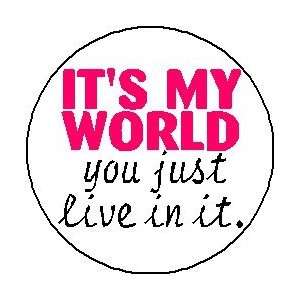  ITS MY WORLD   YOU JUST LIVE IN IT 1.25 Magnet 