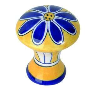  Atlas Homewares 2A100 1 3/4 Inch Blue Daisy Ceramic Knob 