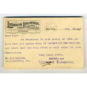   Engineering Journal Postcard 1897 Undivided 