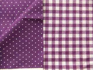 Reversible Print Checker and Dot (PURPLE) Fabric  