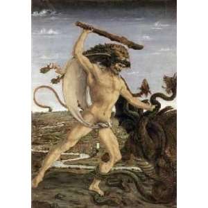 Hercules and The Lernaean Hydra by Piero del Pollaiolo. Size 7.00 X 10 