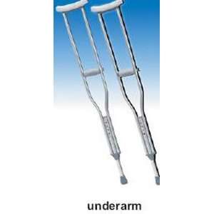  underarm adjustable aluminum crutch, adult, 1each Health 