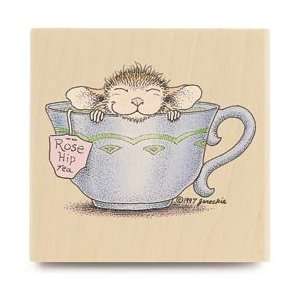 Stampabilities House Mouse Wood Mounted Rubber Stamp Feeling Rosy HMG 