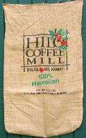 BURLAP BAG HAWAII HILO MILL COFFEE BEAN SACK 100 LB NEW  