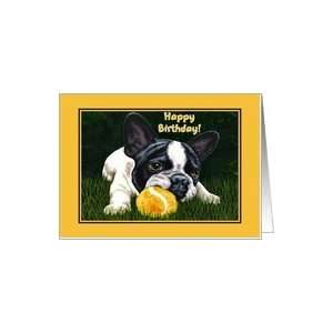  Birthday   French Bulldog Dog Ball Card Health & Personal 