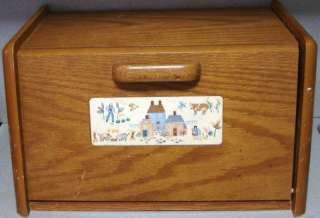 International Heartland BREAD BOX Vintage Kitchen Wood Holder American 