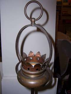 Antique Mission Arts & Crafts Copper Iron Floor Lamp  
