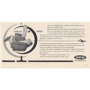  1960 Sabena Airlines Francois Braun Design Airplane Seat 