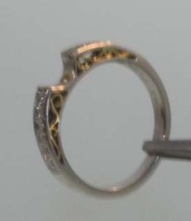 18k yellow gold platinum semi mount engagement ring  
