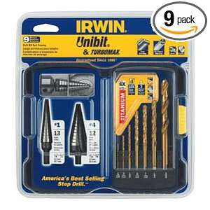 Irwin Industrial Tools 3018008 Unibit TiN TurboMax Pro Drill Bit Set 