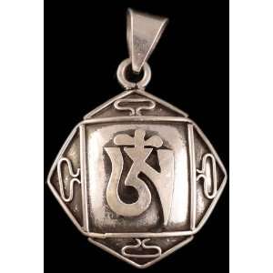  Tibetan Om (AUM) Gau Box Pendant   Sterling Silver 